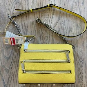 NWT Rebecca Minkoff Mini 5 Zip Crossbody Hangbag Capri Yellow